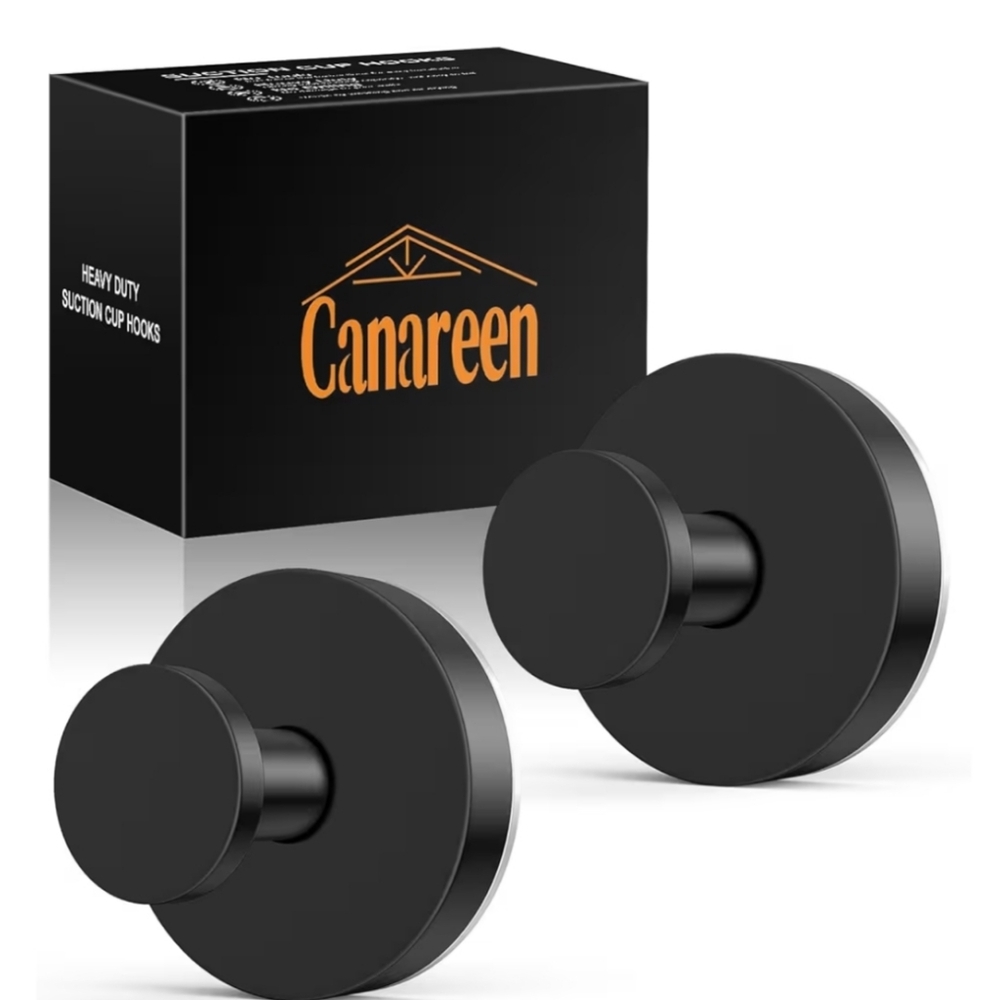 2 Dark Grey Suction cups for Bathroom Wall, Kitchen, Glass, Mirror, Tile